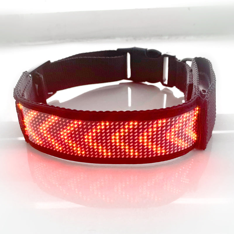 KFX-5004989 LED Luminous Pet Collar with Mobile App Control and Multiple Display Modes
