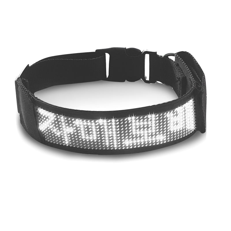 KFX-5004989 LED Luminous Pet Collar with Mobile App Control and Multiple Display Modes