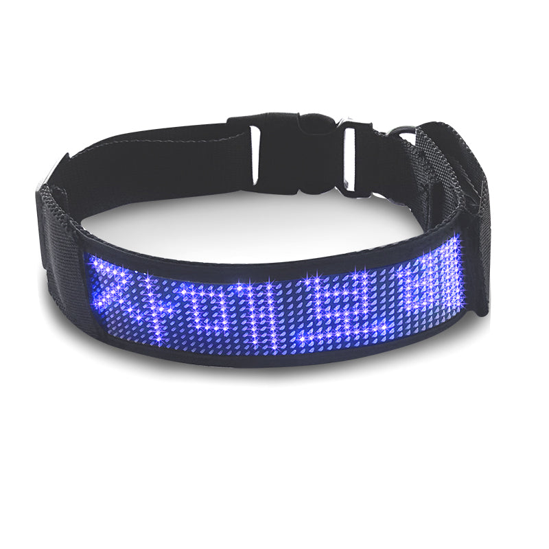 KFX-5004989 LED Luminous Pet Collar with Mobile App Control and Multiple Display Modes
