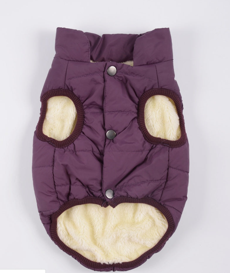 KFX-5007165 Cotton Winter Vest for Small and Medium Dogs - Available in Red, Navy Blue, and Brown