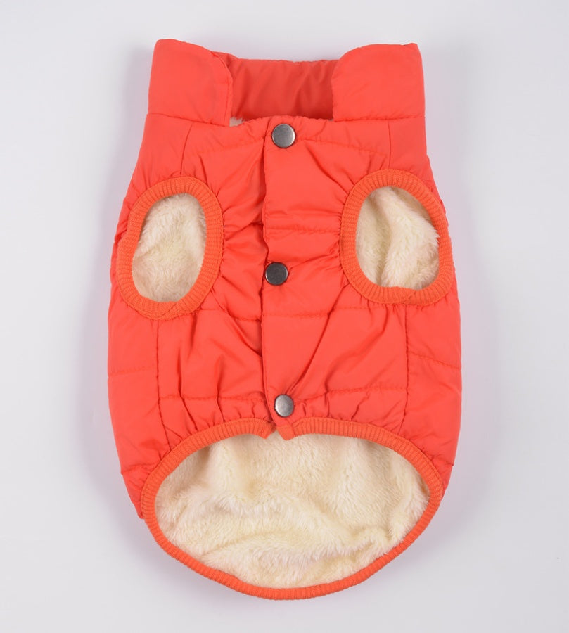 KFX-5007165 Cotton Winter Vest for Small and Medium Dogs - Available in Red, Navy Blue, and Brown