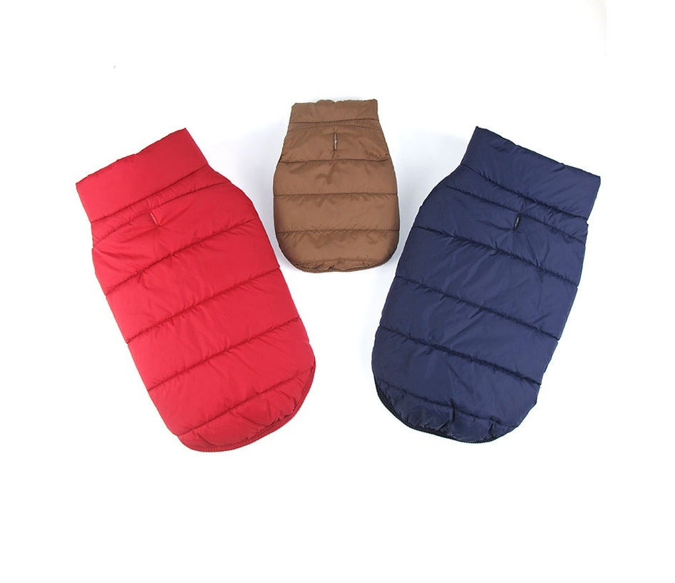KFX-5007165 Cotton Winter Vest for Small and Medium Dogs - Available in Red, Navy Blue, and Brown