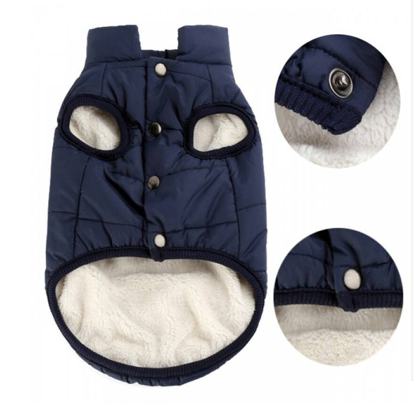 KFX-5007165 Cotton Winter Vest for Small and Medium Dogs - Available in Red, Navy Blue, and Brown