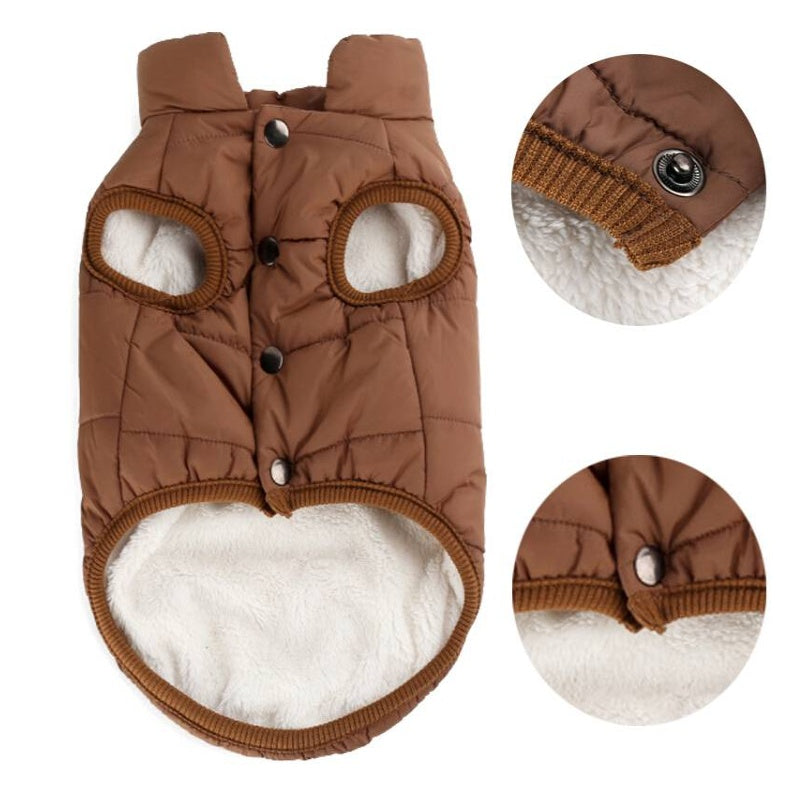 KFX-5007165 Cotton Winter Vest for Small and Medium Dogs - Available in Red, Navy Blue, and Brown