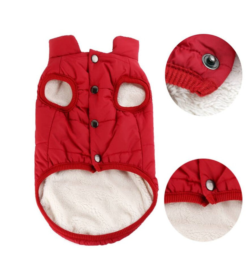 KFX-5007165 Cotton Winter Vest for Small and Medium Dogs - Available in Red, Navy Blue, and Brown