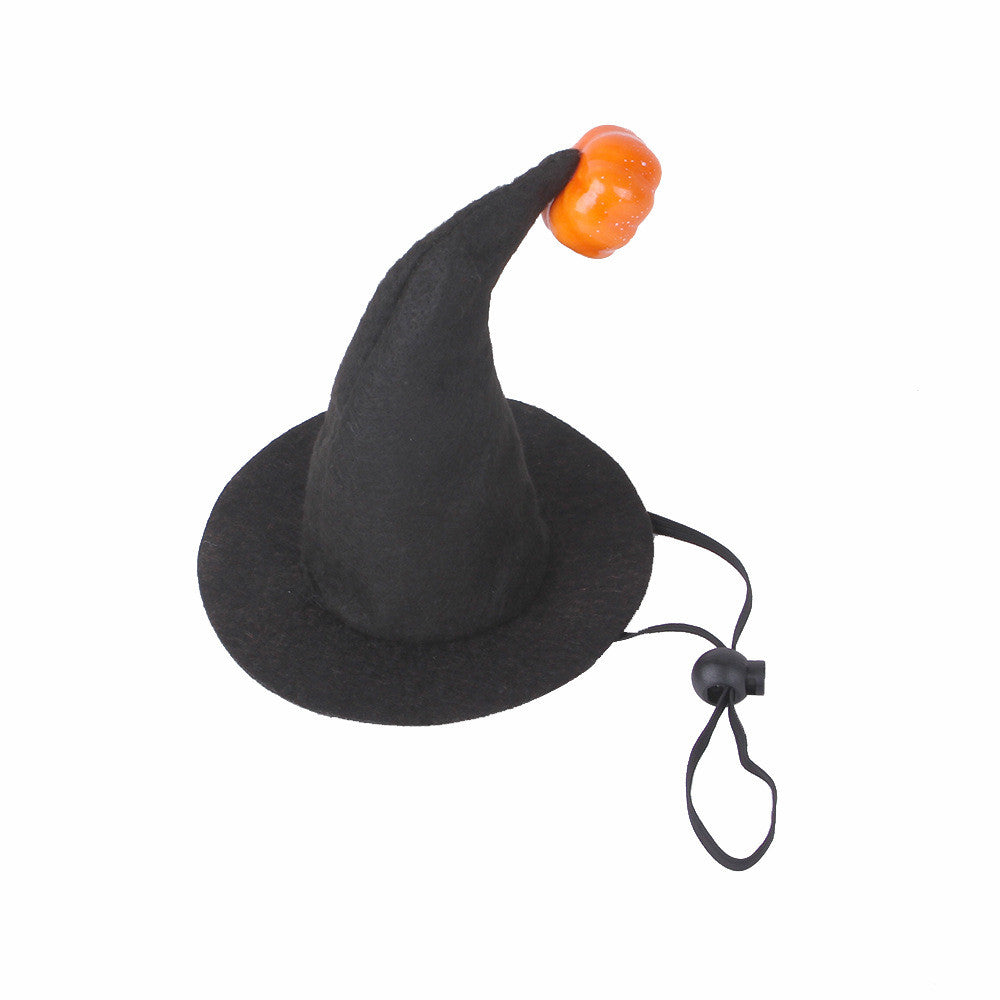 KFX-5007805 Smiling Pumpkin Cat Halloween Hat - Woven Cloth Headgear for Pets