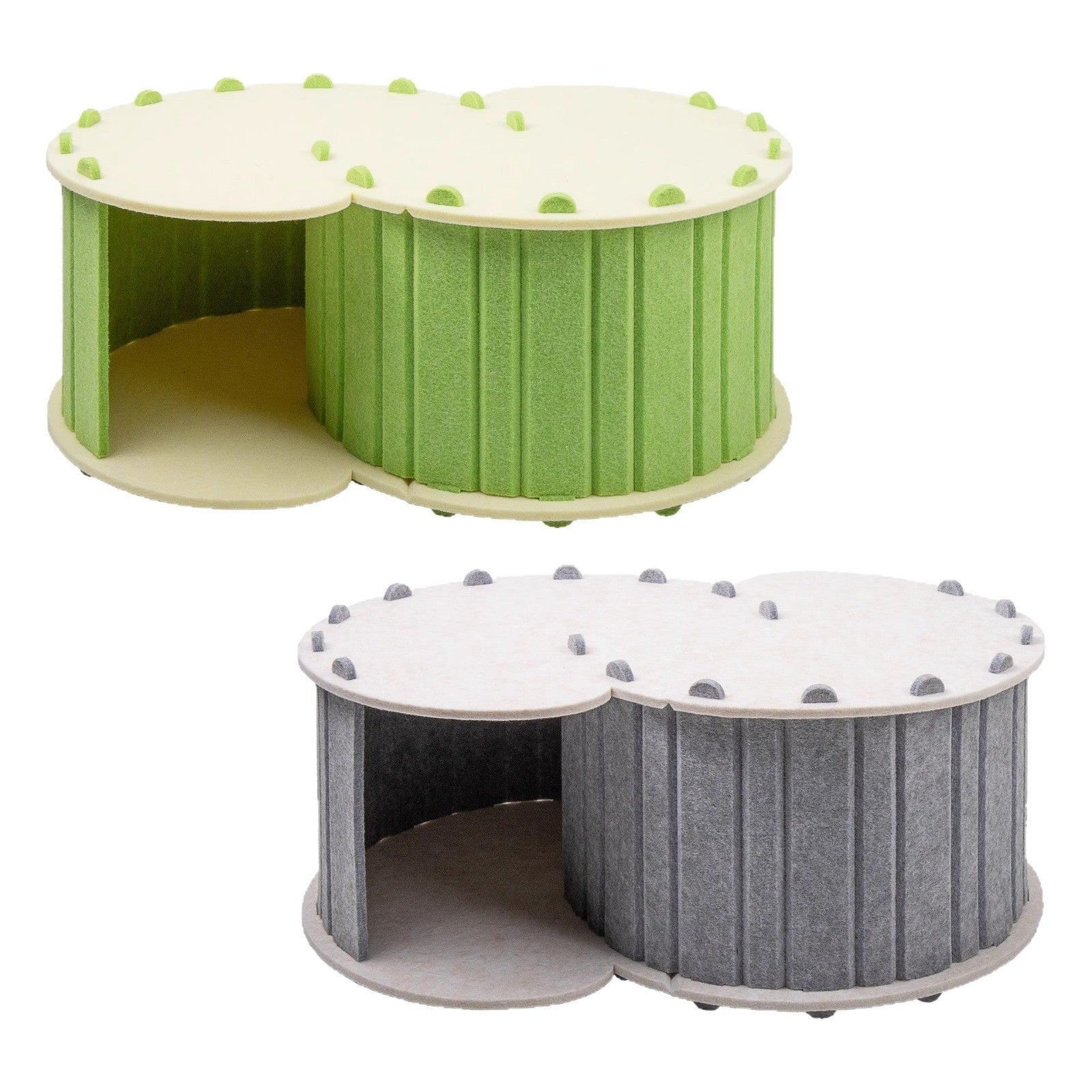 KFX-5008957 Foldable Semi-Closed Cat Scratch Board Nest in Light Gray, Sky Blue, Dark Gray, Fluorescent Green, Camel - Medium Hardness Felt
