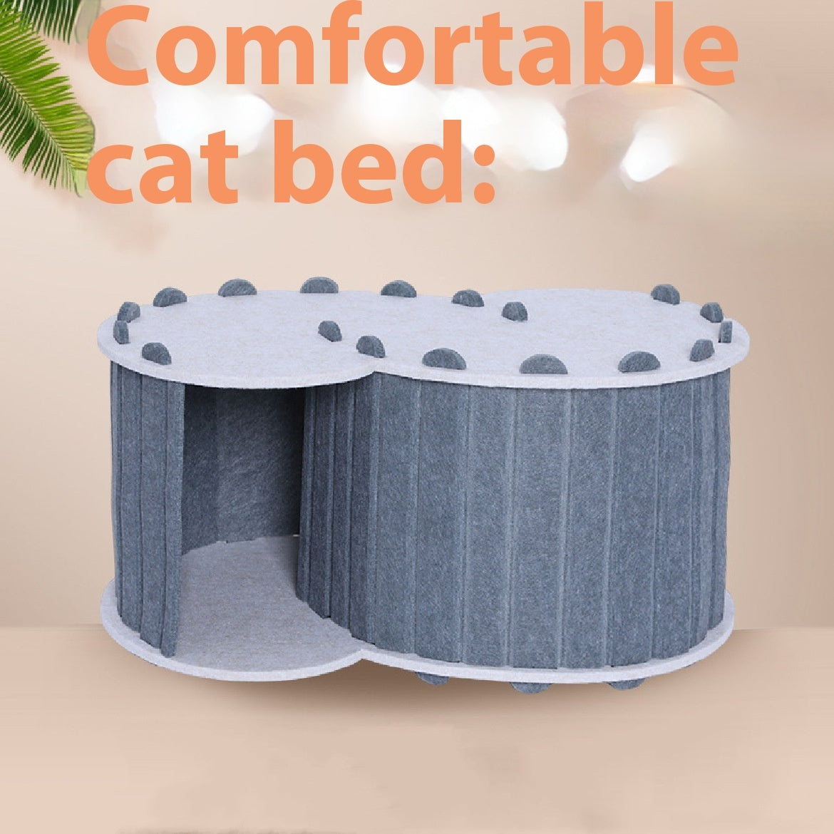 KFX-5008957 Foldable Semi-Closed Cat Scratch Board Nest in Light Gray, Sky Blue, Dark Gray, Fluorescent Green, Camel - Medium Hardness Felt