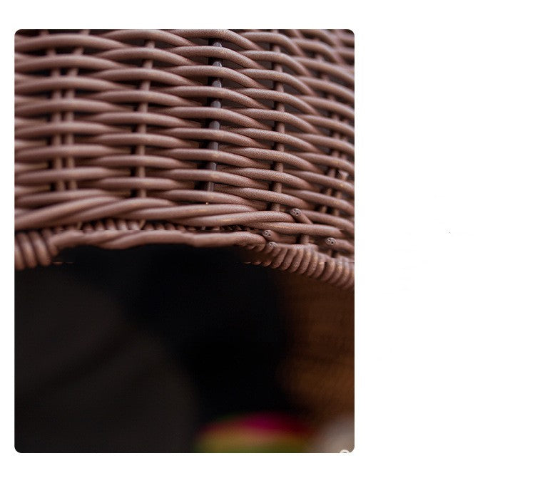 KFX-5010365 Hand-Woven Cat and Pet Nest in Gourd Grass - Available in Apricot, Brown, Macaroon Pink, and Macaroon Blue