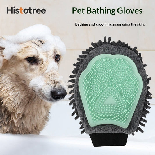 KFX-5010621 Dual-Sided Pet Bath Cleaning and Massage Brush for Dogs - Soft Chenille & TPR Material