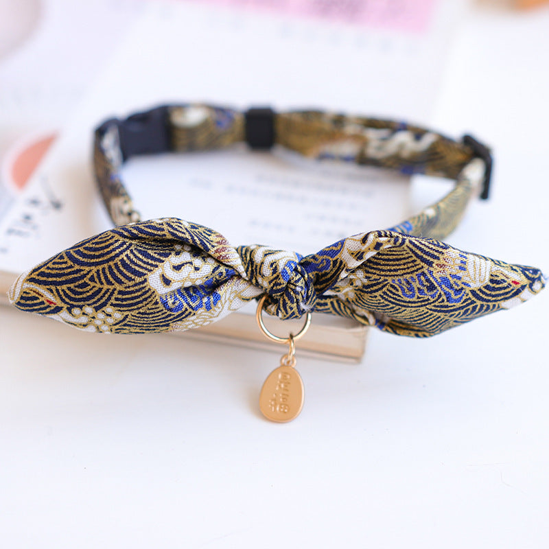 KFX-5010749 Charming Adjustable Bow Tie Collar with Bell for Cats, Puppies, and Rabbits