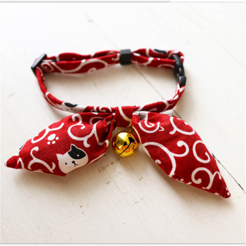 KFX-5010749 Charming Adjustable Bow Tie Collar with Bell for Cats, Puppies, and Rabbits