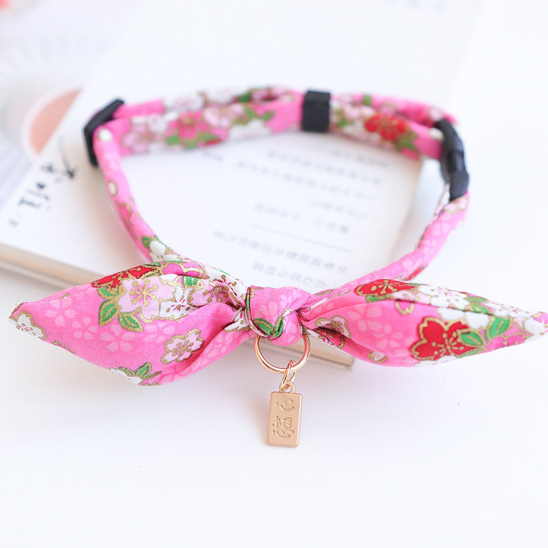 KFX-5010749 Charming Adjustable Bow Tie Collar with Bell for Cats, Puppies, and Rabbits