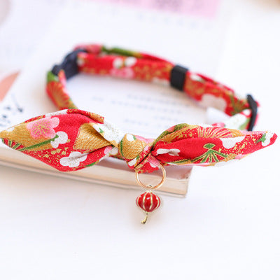 KFX-5010749 Charming Adjustable Bow Tie Collar with Bell for Cats, Puppies, and Rabbits
