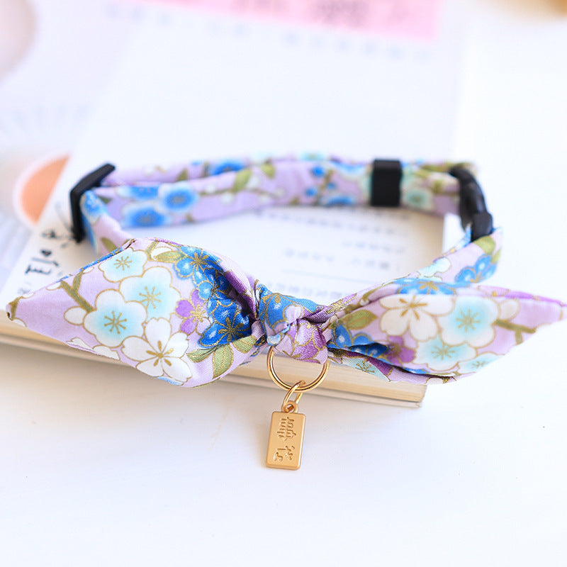 KFX-5010749 Charming Adjustable Bow Tie Collar with Bell for Cats, Puppies, and Rabbits