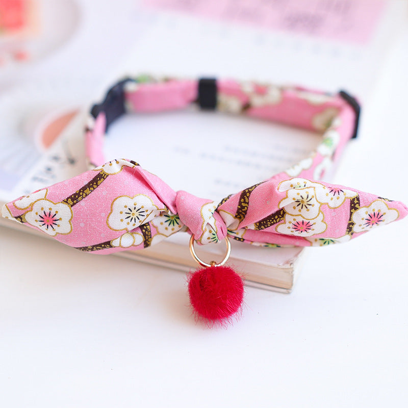 KFX-5010749 Charming Adjustable Bow Tie Collar with Bell for Cats, Puppies, and Rabbits