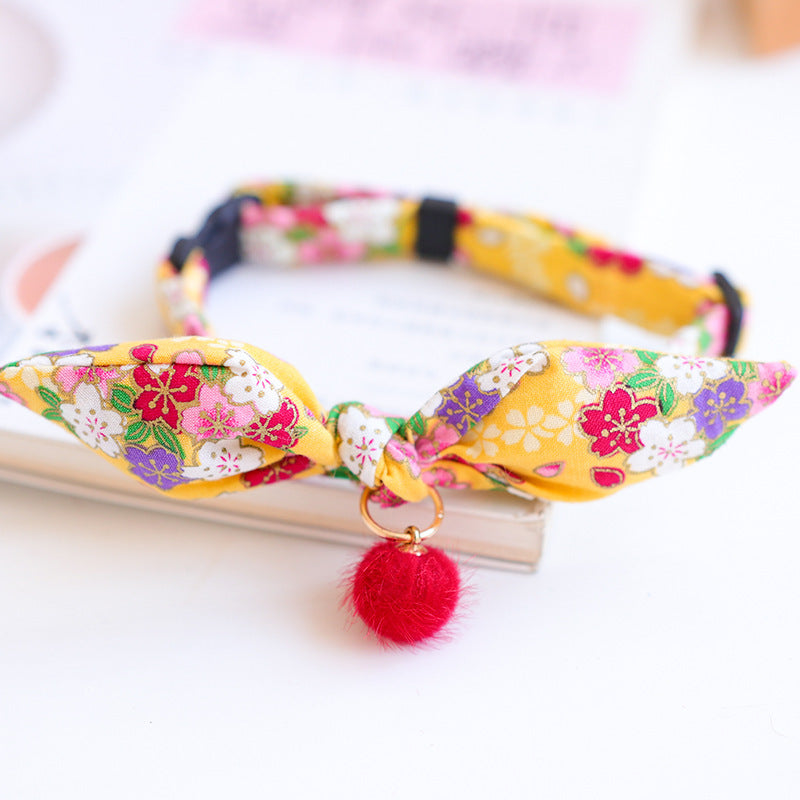 KFX-5010749 Charming Adjustable Bow Tie Collar with Bell for Cats, Puppies, and Rabbits