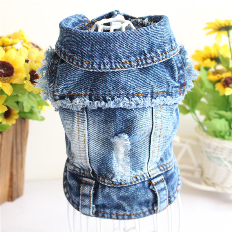 KFX-5014333 Stylish Denim Vest for Small Dogs and Cats - Multicolor Options, Lightweight and Comfortable