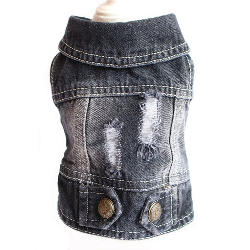 KFX-5014333 Stylish Denim Vest for Small Dogs and Cats - Multicolor Options, Lightweight and Comfortable