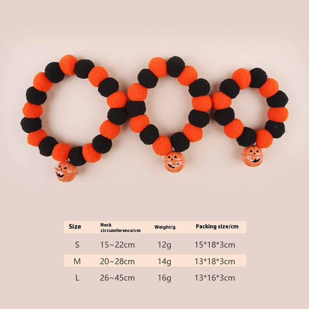 KFX-5016509 Halloween Pet Collar with Pumpkin Design - Adjustable Sizes S, M, L
