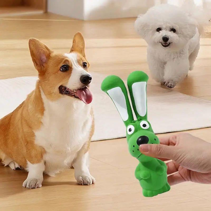 KFX-5017149 Interactive Squeaky Hippo Latex Chew Toy for Dogs and Pets, Soft Crinkle Design
