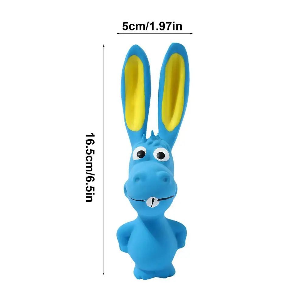 KFX-5017149 Interactive Squeaky Hippo Latex Chew Toy for Dogs and Pets, Soft Crinkle Design