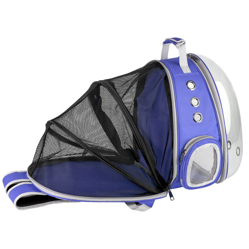 KFX-5018173 360 Degree Sightseeing Portable Pet Backpack Carrier with Bubble Design, Breathable and Lightweight Rucksack for Small Pets