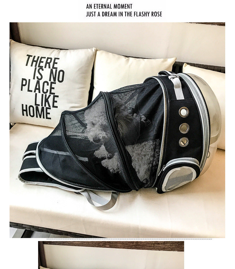 KFX-5018173 360 Degree Sightseeing Portable Pet Backpack Carrier with Bubble Design, Breathable and Lightweight Rucksack for Small Pets
