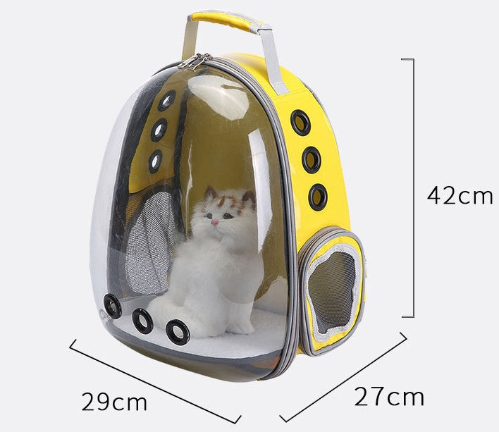 KFX-5018173 360 Degree Sightseeing Portable Pet Backpack Carrier with Bubble Design, Breathable and Lightweight Rucksack for Small Pets