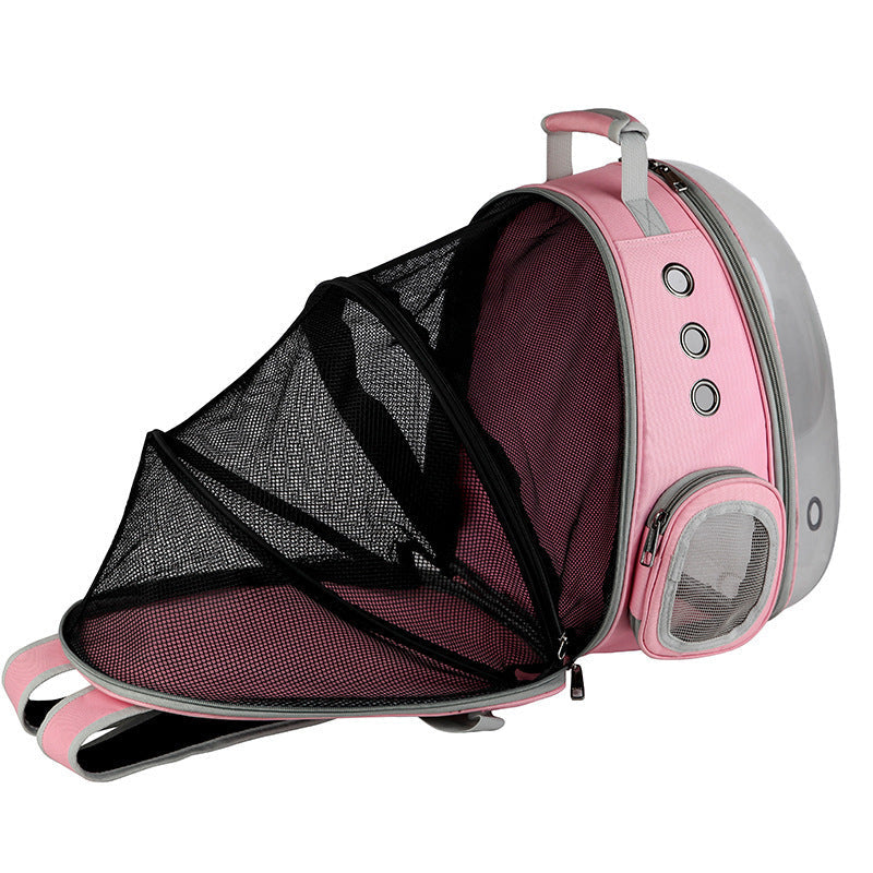 KFX-5018173 360 Degree Sightseeing Portable Pet Backpack Carrier with Bubble Design, Breathable and Lightweight Rucksack for Small Pets