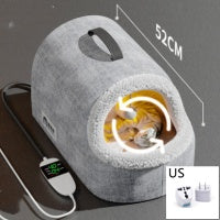 KFX-5018557 Cozy All-Season Plush Cat & Dog House with Heated Blanket and Scratch Ball