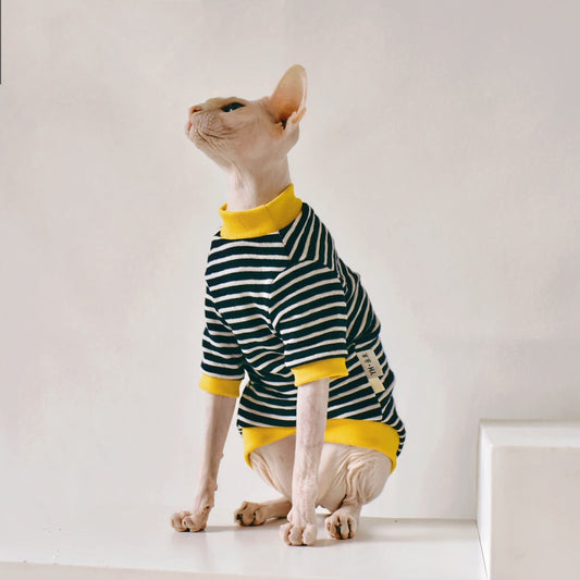 KFX-5018685 Sphinx Hairless Cat Cotton Clothing - Black, Multiple Sizes Available