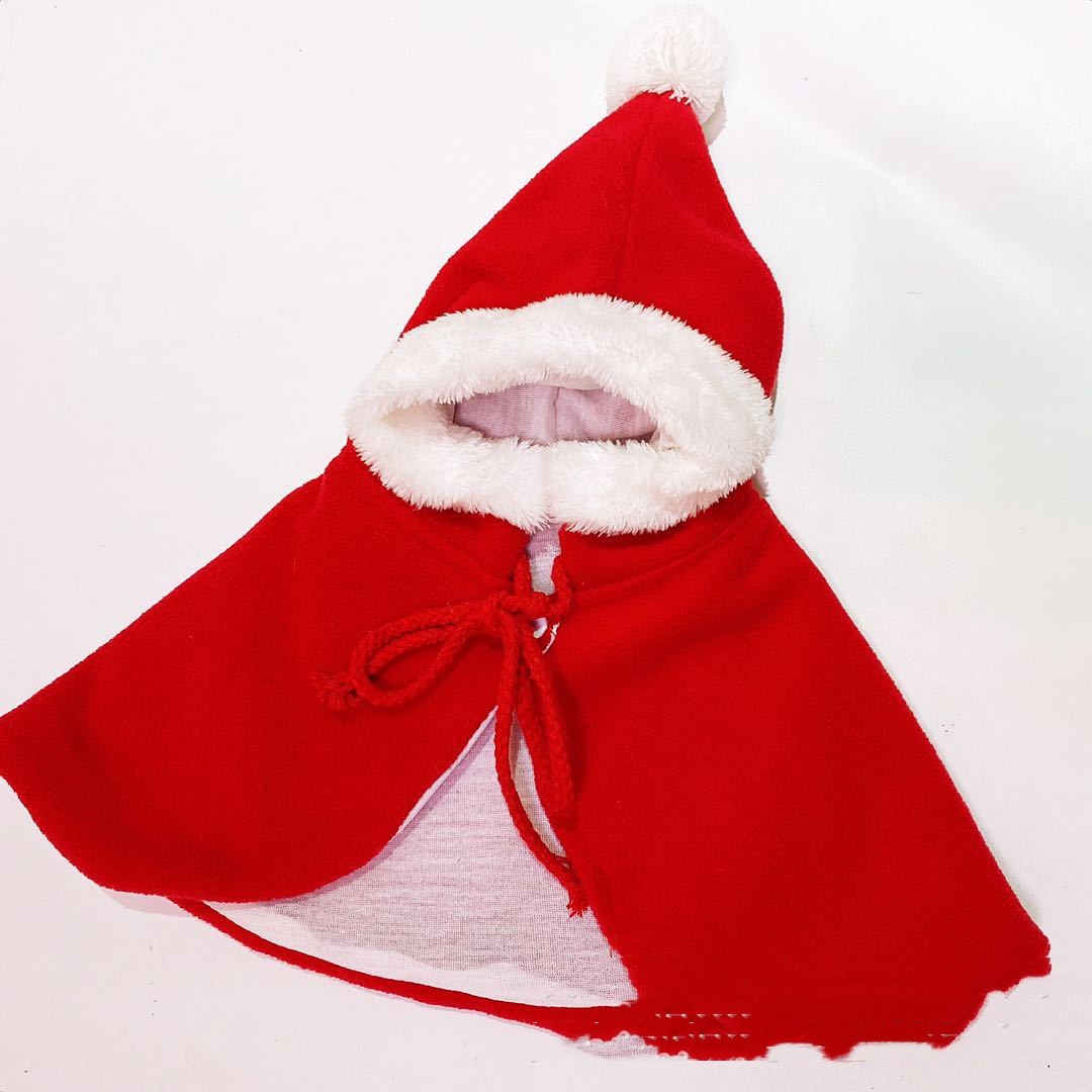 KFX-5019069 Christmas-Themed Shawl Cloak for Small Dogs and Cats - Available in Red, Green, and Elk Print