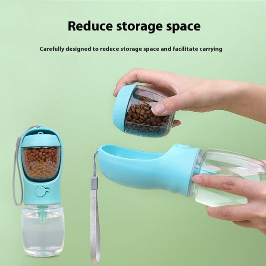 KFX-5020349 Portable Dual-Use Dog Drinking Cup with Split Water Grain Design - Available in 350ml and 550ml