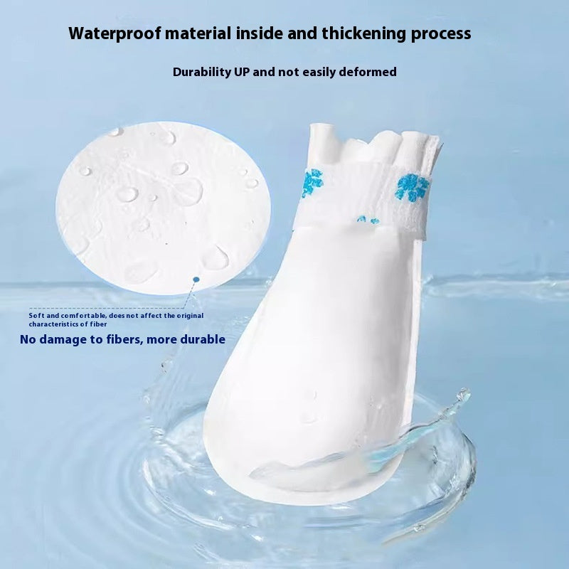 KFX-5021117 Waterproof Disposable Pet Shoe Covers – Non-Slip, Warm, and Wear-Resistant, 20pcs in White