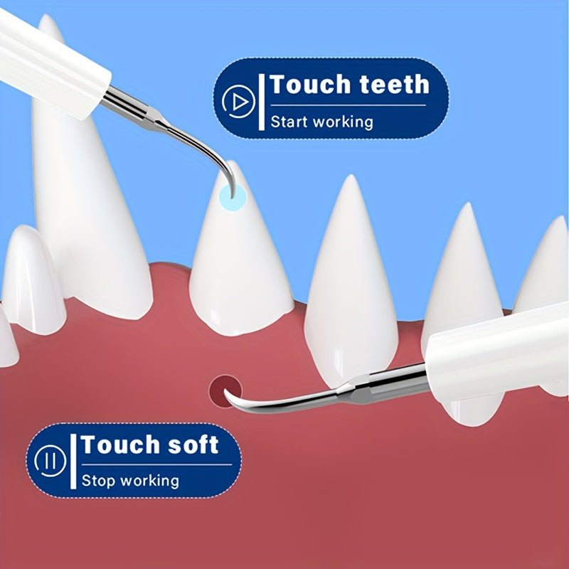 KFX-5021757 Electric Tooth Cleaner for Pets with 2 Cleaning Heads and USB Charger Kit for Dental Care