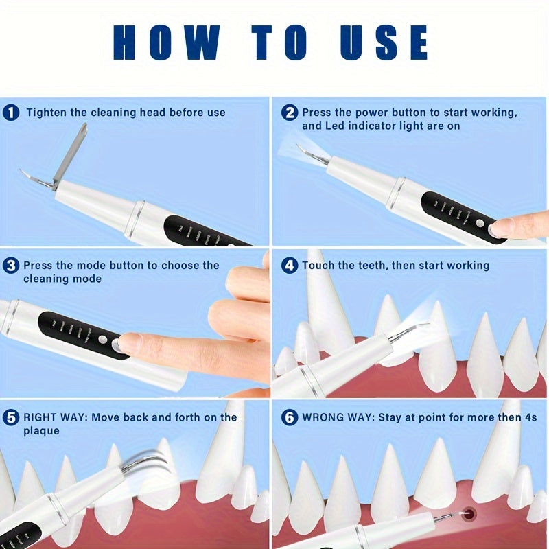 KFX-5021757 Electric Tooth Cleaner for Pets with 2 Cleaning Heads and USB Charger Kit for Dental Care