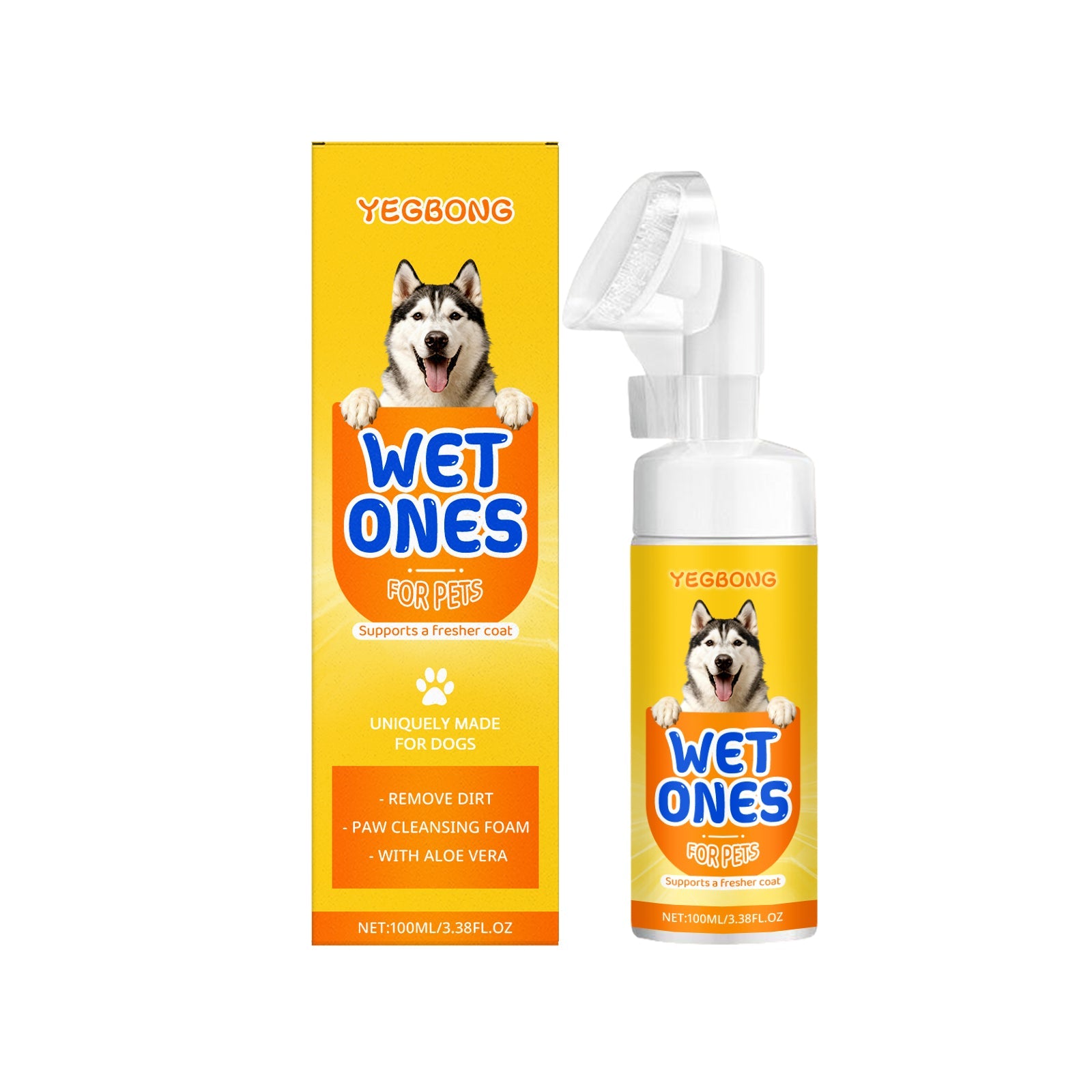 KFX-5022141 Foam Cleaning Fog for Dog Paws with Strawberry and Aloe Extracts