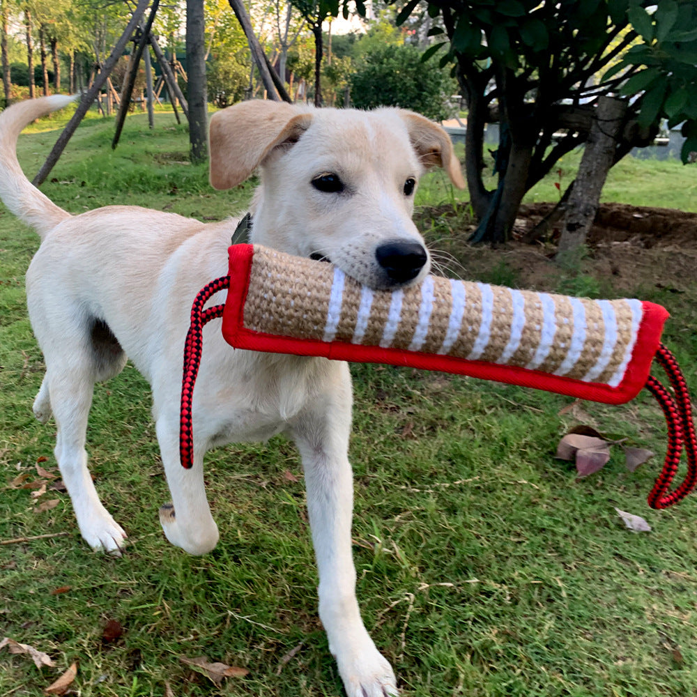 KFX-5022909 Coarse Hemp Dog Biting Stick - 30cm Training Toy for Play and Chewing