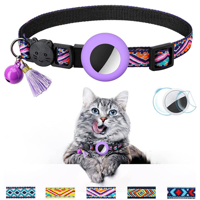 KFX-5026237 Geometric Pattern Cat Collar with Bell - Luminous Blue Options Available