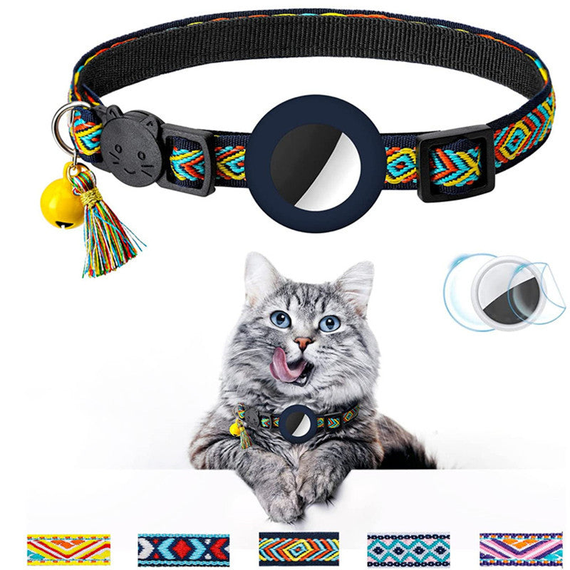 KFX-5026237 Geometric Pattern Cat Collar with Bell - Luminous Blue Options Available