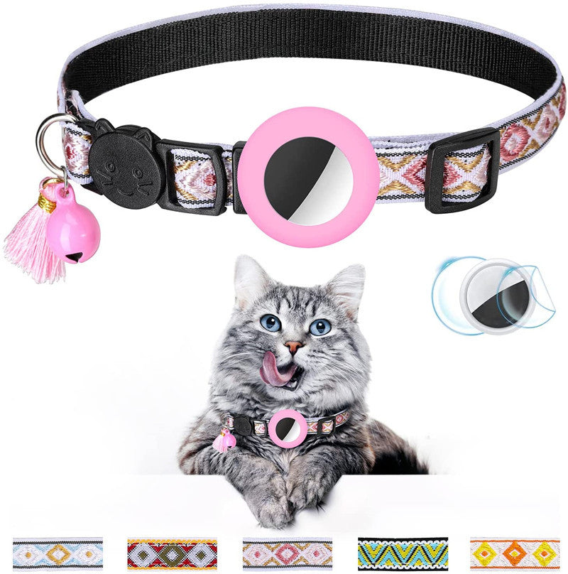 KFX-5026237 Geometric Pattern Cat Collar with Bell - Luminous Blue Options Available