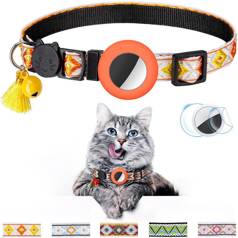 KFX-5026237 Geometric Pattern Cat Collar with Bell - Luminous Blue Options Available