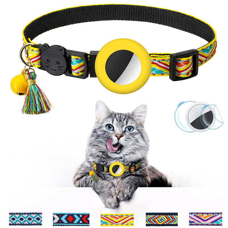 KFX-5026237 Geometric Pattern Cat Collar with Bell - Luminous Blue Options Available