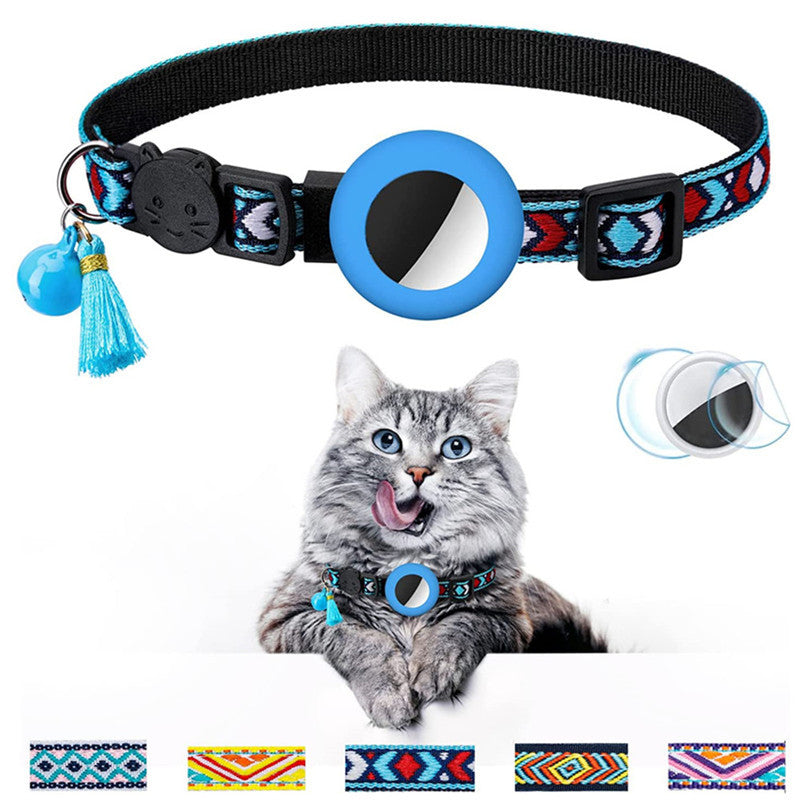 KFX-5026237 Geometric Pattern Cat Collar with Bell - Luminous Blue Options Available