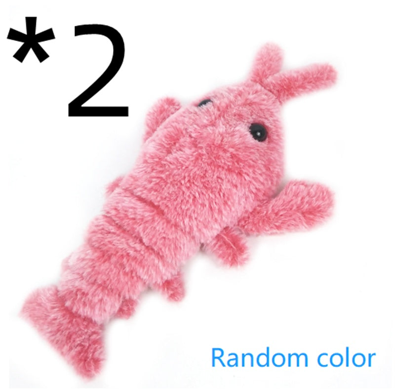 KFX-5029693 Electric Jumping Lobster Plush Toy with USB Rechargeable Battery and Three Swing Modes for Cats and Kids