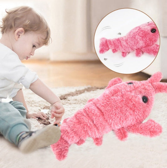 KFX-5029693 Electric Jumping Lobster Plush Toy with USB Rechargeable Battery and Three Swing Modes for Cats and Kids