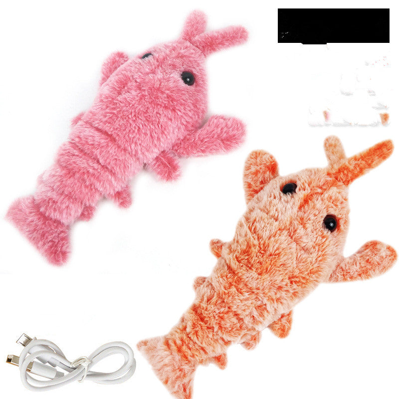 KFX-5029693 Electric Jumping Lobster Plush Toy with USB Rechargeable Battery and Three Swing Modes for Cats and Kids