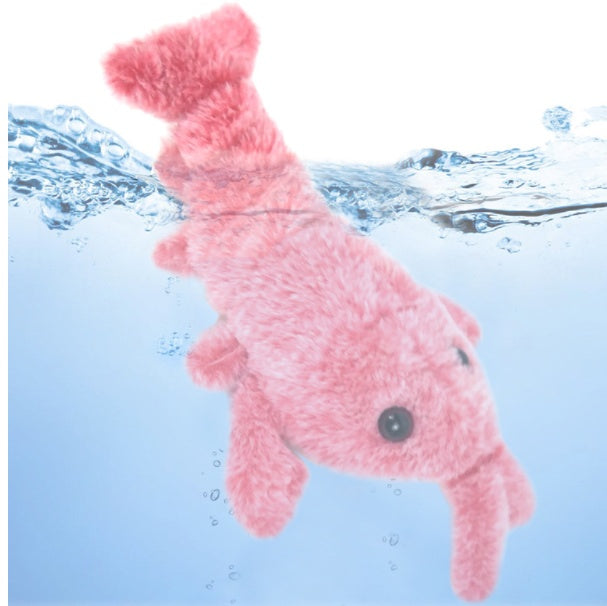 KFX-5029693 Electric Jumping Lobster Plush Toy with USB Rechargeable Battery and Three Swing Modes for Cats and Kids