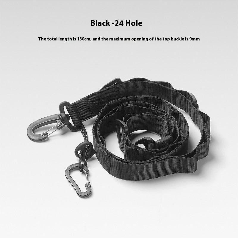 KFX-5029821 Hanging Rope Clothesline Storage Belt - 130cm, Black & Khaki Options